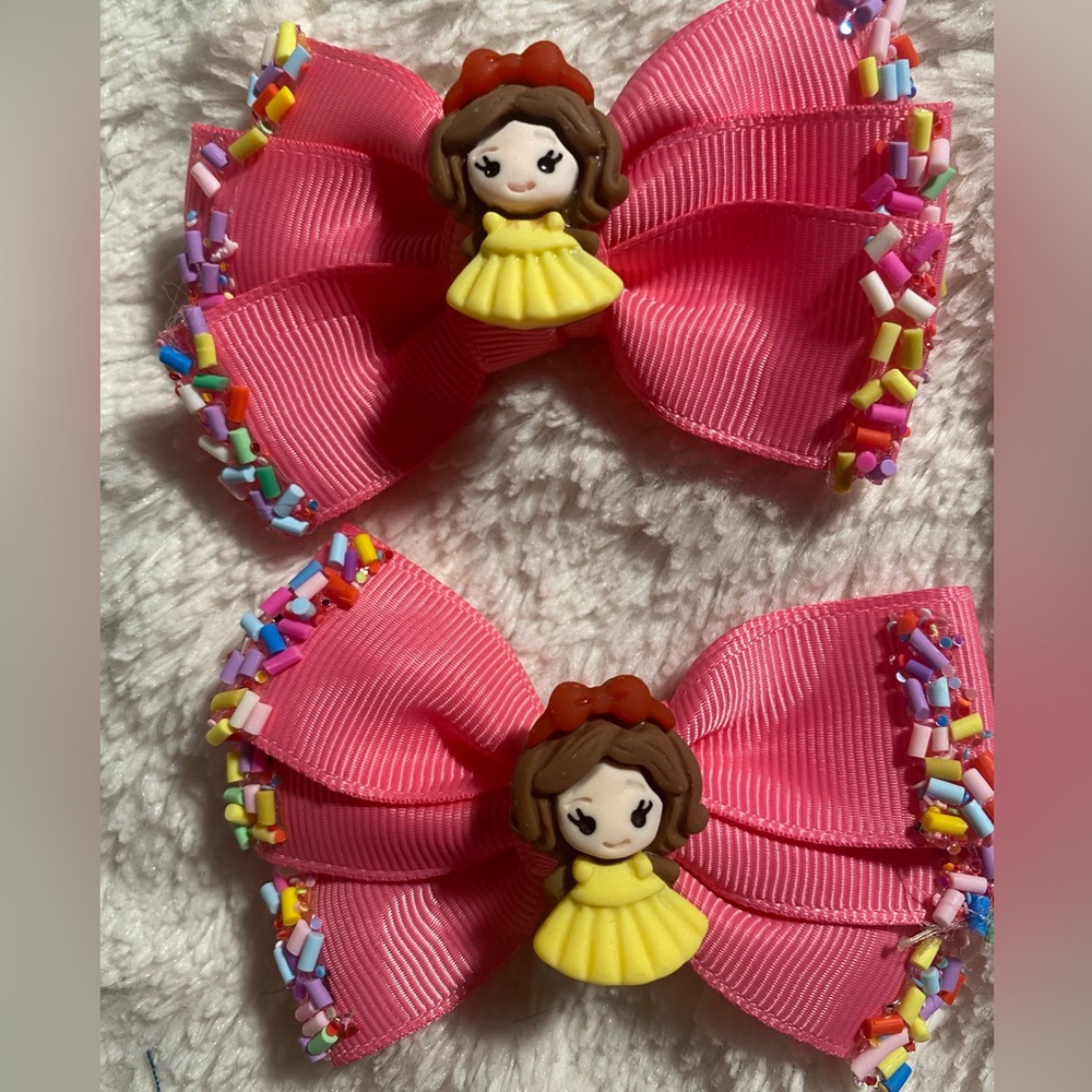 Pink hair bow total 2